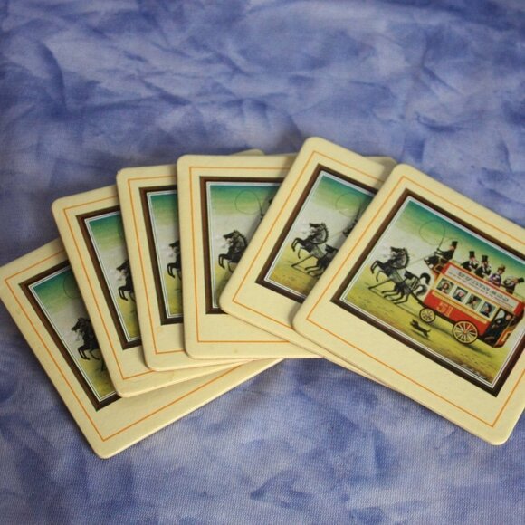 RARE Vintage Guinness FELT BOTTOM Coasters in Original Box - Picture 2 of 6